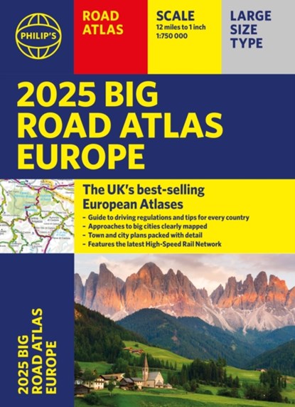 2025 Philip's Big Road Atlas of Europe, Philip's Maps - Paperback - 9781849076579