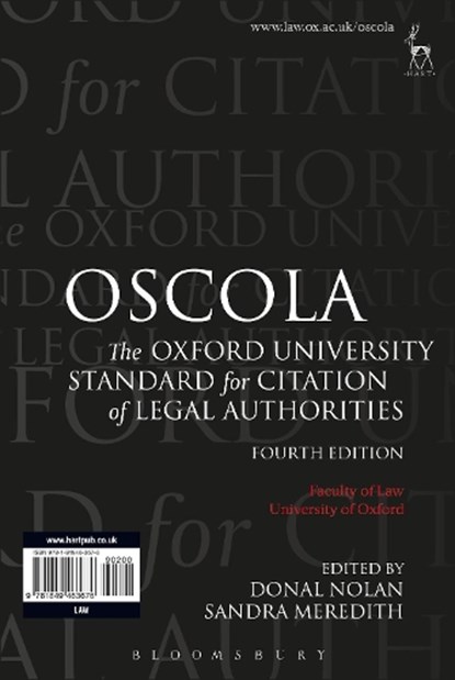 OSCOLA, Donal (University of Oxford Nolan ; Sandra Meredith - Paperback - 9781849463676