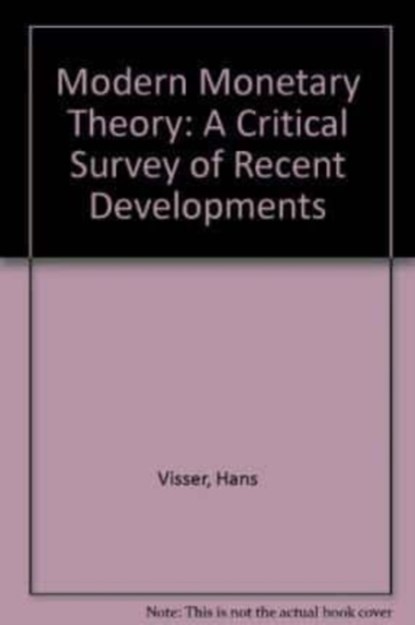 MODERN MONETARY THEORY, Hans Visser - Gebonden - 9781852780920