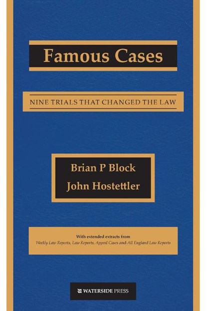 Famous Cases, Brian Block ; John Hostettler - Paperback - 9781872870342