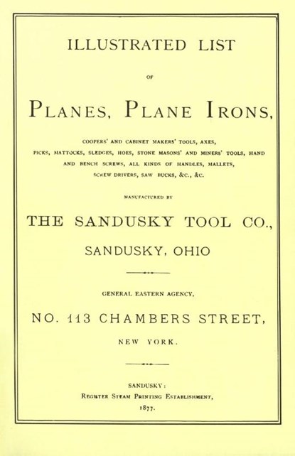 Sandusky Tool Co. 1877 Catalog, Sandusky Tool Company - Paperback - 9781879335196
