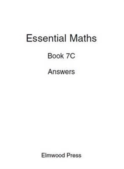 Essential Maths 7C Answers, David Rayner ; Michael White - Paperback - 9781902214832