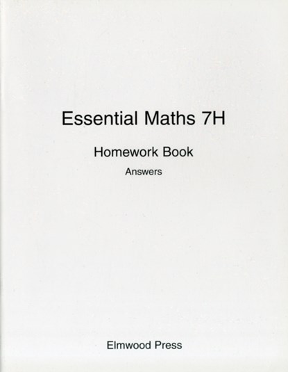 Essential Maths 7H Homework Book Answers, David Rayner ; Michael White - Paperback - 9781906622039