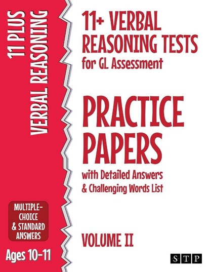 11+ Verbal Reasoning Tests for GL Assessment Practice Papers with Detailed Answers & Challenging Words List, STP Books - Paperback - 9781912956142