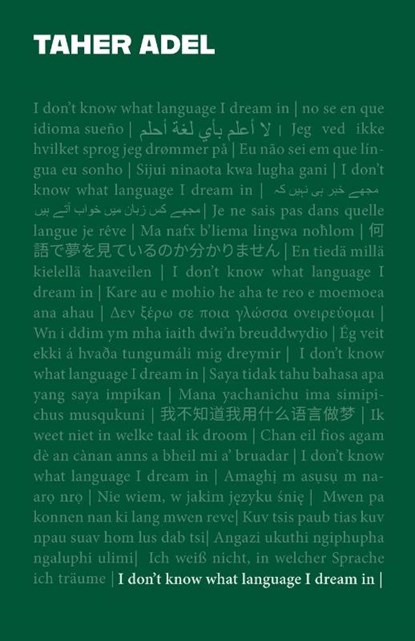 I don't know what language I dream in, Taher Adel - Paperback - 9781913958404