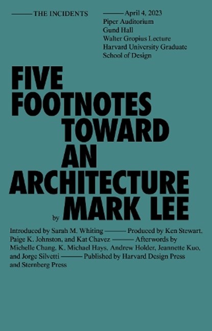 Five Footnotes Toward an Architecture, Mark Lee - Paperback - 9781915609762