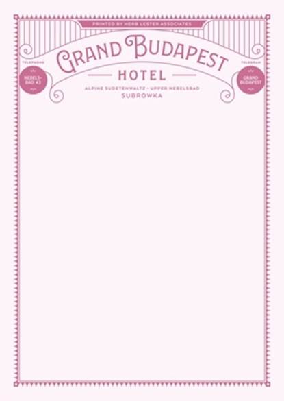 Fictional Hotel Notepads: Grand Budapest Hotel, Herb Lester Associates - Gebonden - 9781916349568