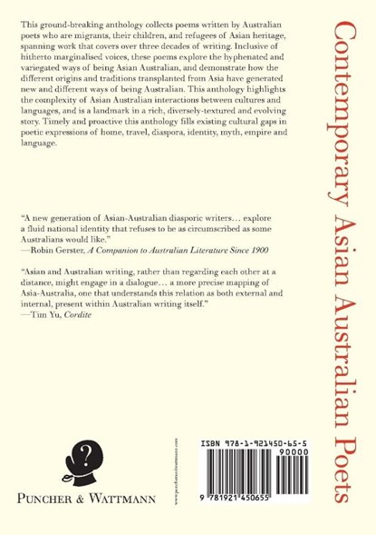 Contemporary Asian Australian Poets, Adam Aitken ; Kim Cheng Boey ; Michelle Cahill - Paperback - 9781921450655