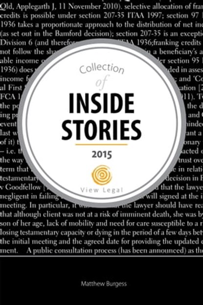 Collection of Inside Stories 2015, Matthew Burgess - Ebook - 9781925406061