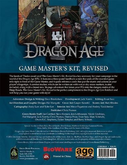 Dragon Age Game Master's Kit, Revised Edition, Chris Pramas - Gebonden - 9781934547694
