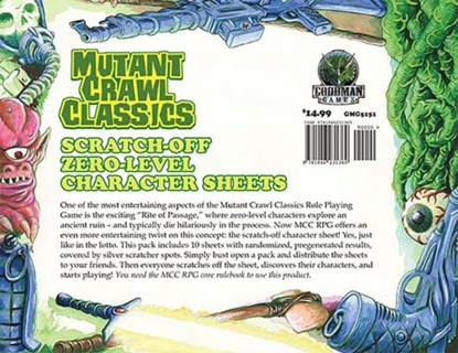 MCC RPG 0-Level Scratch Off Character Sheets, NA - Paperback - 9781946231369