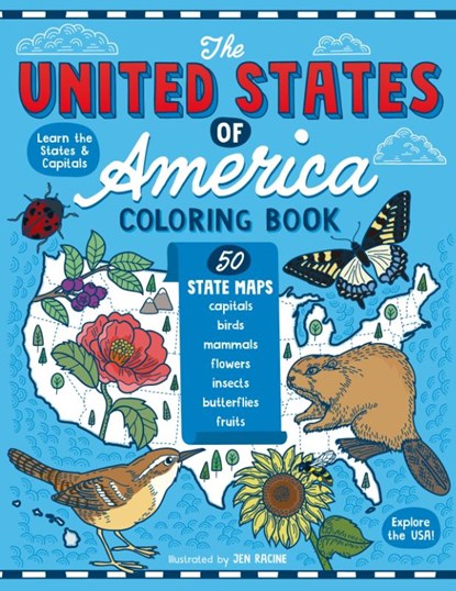 The United States of America Coloring Book, Jen Racine - Paperback - 9781951728373