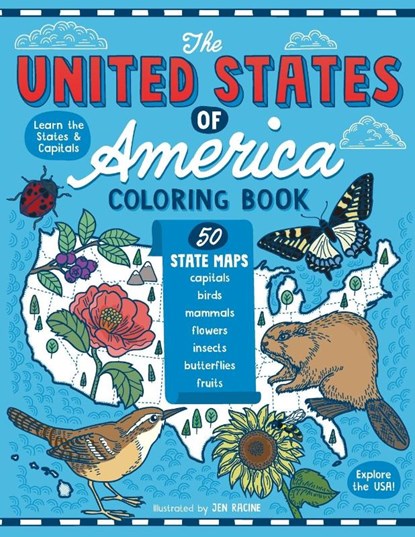 The United States of America Coloring Book, Jen Racine - Paperback - 9781951728373