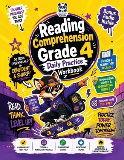 Reading Comprehension Grade 4 Daily Practice Workbook, Polymath Panda - Paperback - 9781953149879
