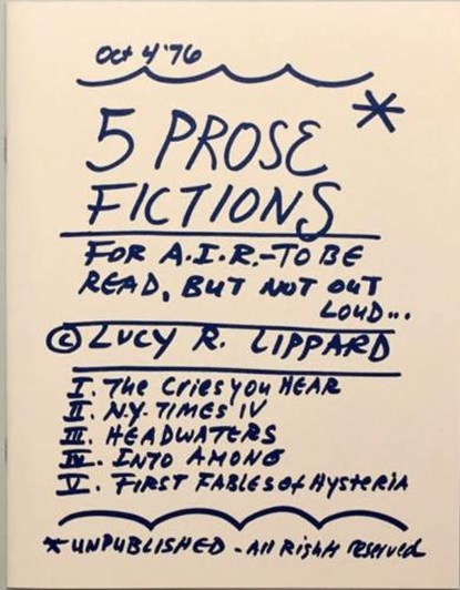5 Prose Fictions, Lucy Lippard - Paperback - 9781953441089