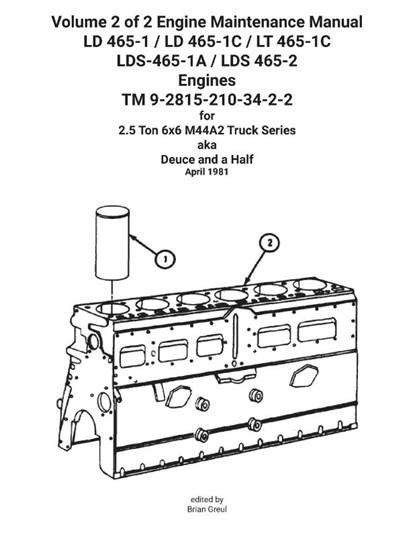 Volume 2 of 2 Engine Maintenance Manual LD 465-1 / LD 465-1C / LT 465-1C LDS-465-1A / LDS 465-2 Engines TM 9-2815-210-34-2-2, U S Army - Paperback - 9781954285484