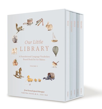 Our Little Library Vol. 3: A Foundational Language Vocabulary Board Book Set for Babies, Including Bugs, Dinosaurs, Sports, Space, and Tools, Tabitha Paige - Gebonden - 9781963183184