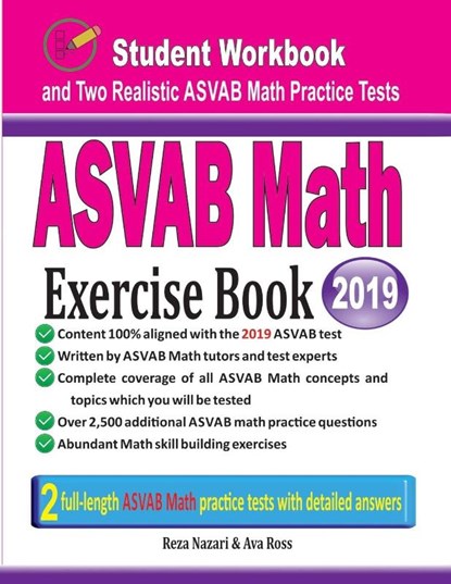 ASVAB Math Exercise Book, Reza Nazari ; Ava Ross - Paperback - 9781970036343