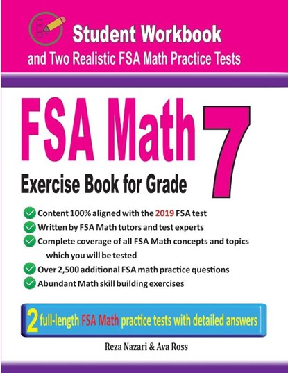 FSA Math Exercise Book for Grade 7, Reza Nazari ; Ava Ross - Paperback - 9781970036565