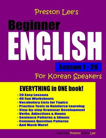 Preston Lee's Beginner English Lesson 1 - 20 For Korean Speakers, Matthew Preston - Paperback - 9781977853165