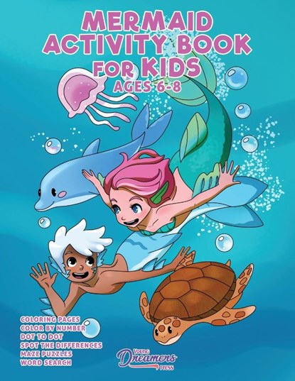 Mermaid Activity Book for Kids Ages 6-8, Young Dreamers Press - Paperback - 9781990136382
