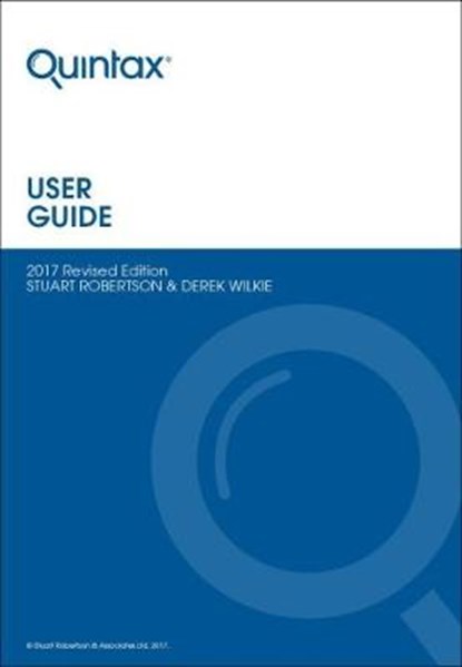 Quintax User Guide: 2017 Revised Edition. 2017, Stuart Robertson; Derek Wilkie - Overig - 9781999743901