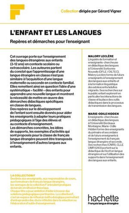 Collection F - L'enfant et les langues : Repères et démarches pour l'enseignant, Malory Leclere - Ebook - 9782017294108