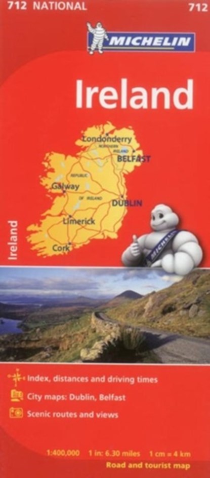 Ireland - Michelin National Map 712, Michelin - Gebonden - 9782067170209