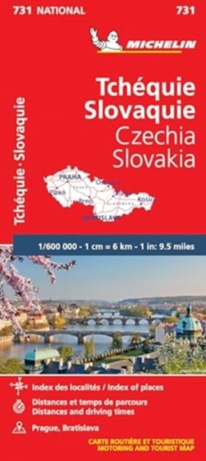 Czech Republic, Slovak Republic - Michelin National Map 731, Michelin - Gebonden - 9782067171794