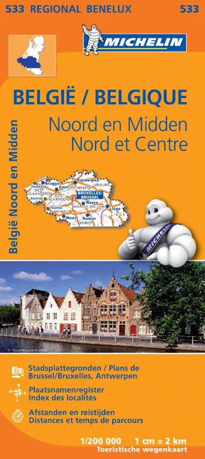 Michelin Wegenkaart 533 België Noord en Midden, Michelin - Paperback - 9782067183445