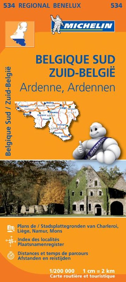 Michelin Wegenkaart 534 België Zuid, Ardennen, Michelin - Paperback - 9782067183483