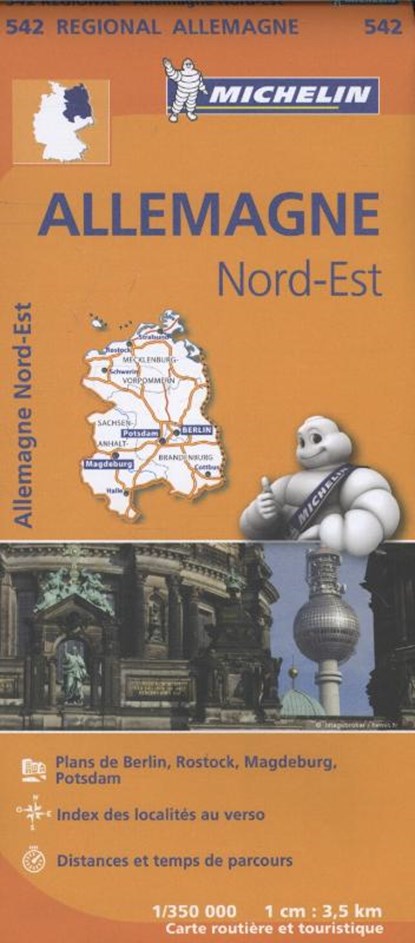 Michelin Wegenkaart 542 Duitsland Noordoost, Michelin - Paperback - 9782067183551