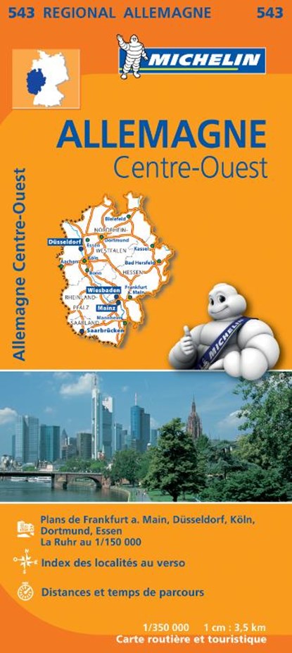Michelin Wegenkaart 543 Duitsland Midden-West, Michelin - Paperback - 9782067183582