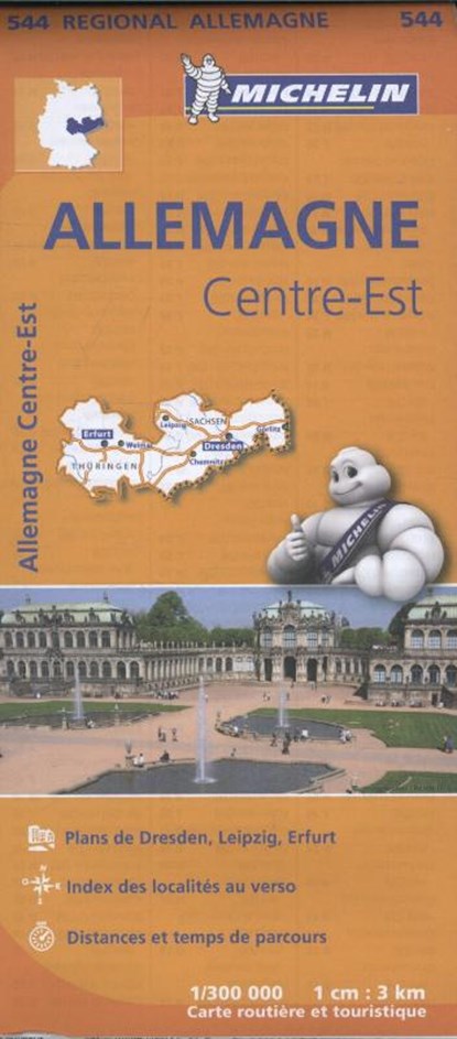 Michelin Wegenkaart 544 Duitsland Midden-Oost, Michelin - Paperback - 9782067183612