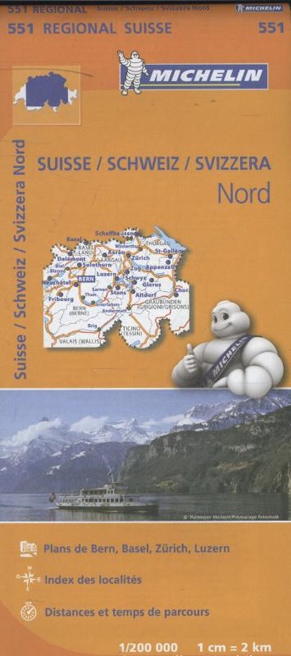 Michelin Wegenkaart 551 Zwitserland Noord, Michelin - Paperback - 9782067183704