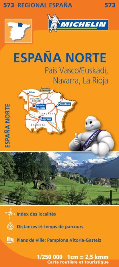 Michelin Wegenkaart 573 Spanje Noord - Baskenland/Euskadi, Navarra, Michelin - Paperback - 9782067184176