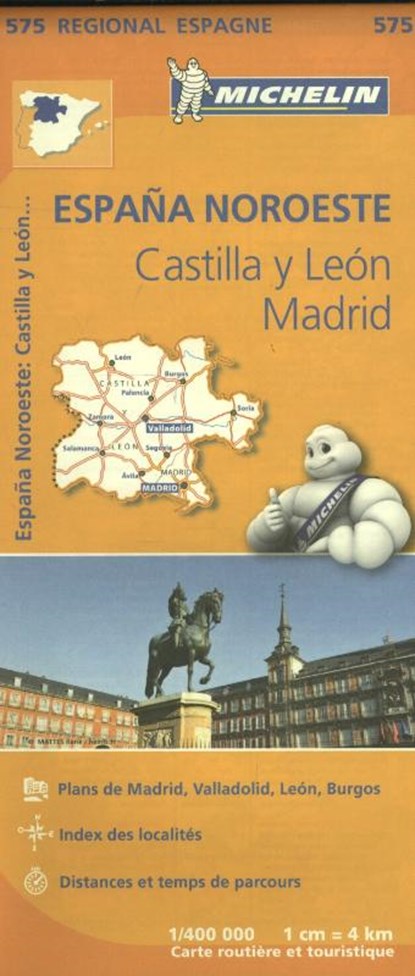 Michelin Wegenkaart 575 Spanje Noordwest - Castilla y León, Madrid, Michelin - Paperback - 9782067184275