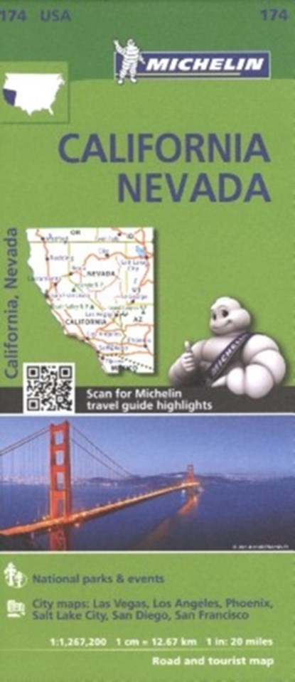 MICHELIN USA CALIFORNIA NEVADA MAP 174, Michelin - Paperback - 9782067190528