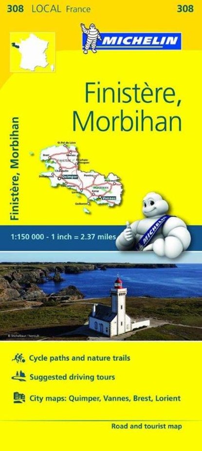 Finistere, Morbihan - Michelin Local Map 308, Michelin - Gebonden - 9782067210035