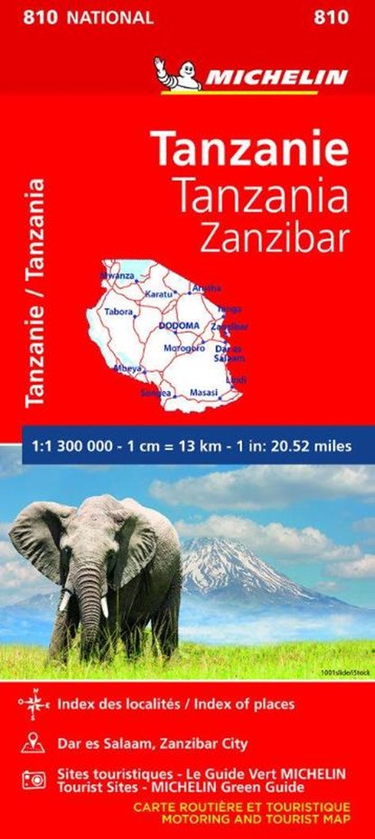 Tanzania & Zanzibar - Michelin National Map 810, Michelin - Gebonden - 9782067242586
