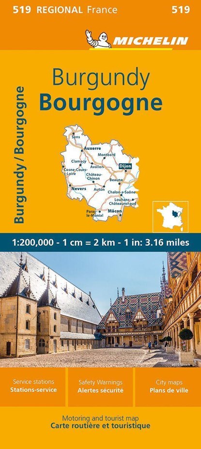 Burgundy - Michelin Regional Map 519, Michelin - Overig - 9782067258723