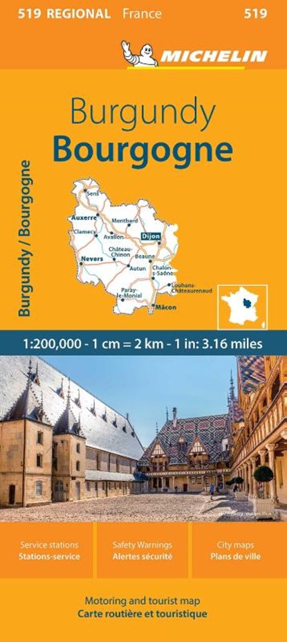 Burgundy - Michelin Regional Map 519, Michelin - Gebonden - 9782067258723