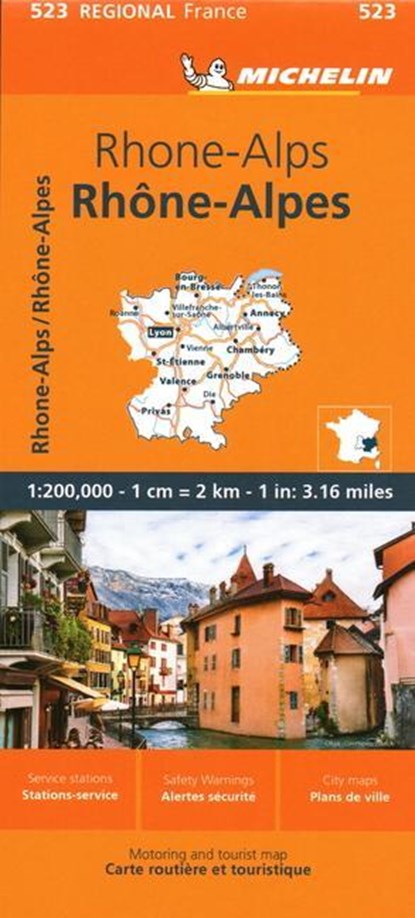 Rhone-Alps - Michelin Regional Map 523, Michelin - Gebonden - 9782067258761