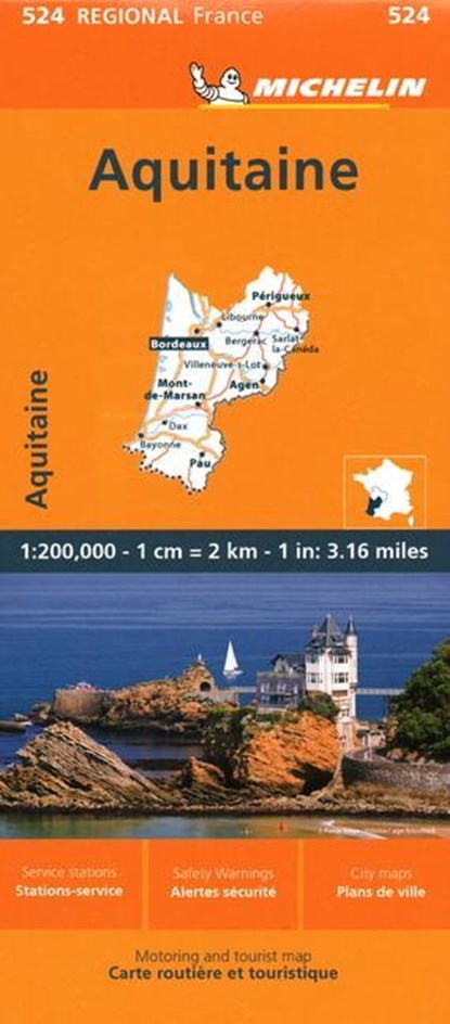 Aquitaine - Michelin Regional Map 524, Michelin - Gebonden - 9782067258792
