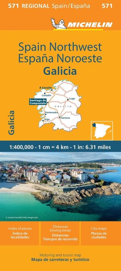 Galicia - Michelin Regional Map 571, Michelin - Gebonden - 9782067259027