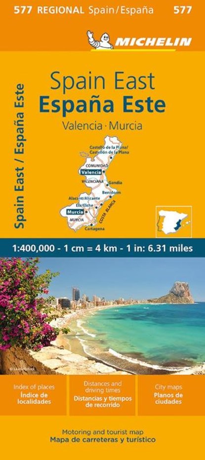 Spain East, Valencia, Murcia - Michelin Regional Map 577, Michelin - Gebonden - 9782067259041