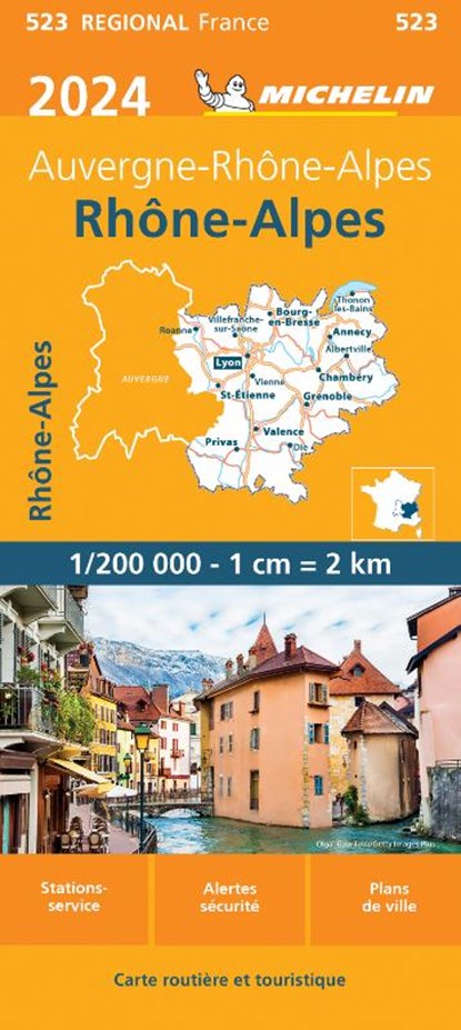 Michelin Wegenkaart 523 Rhône-Alpes 2024, niet bekend - Gebonden - 9782067262263