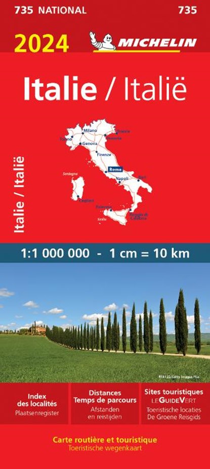 Michelin Wegenkaart 735 Italië 2024, niet bekend - Gebonden - 9782067262348