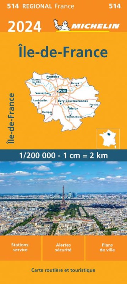 Michelin Wegenkaart 514 Ile-de-France 2024, niet bekend - Gebonden - 9782067262423