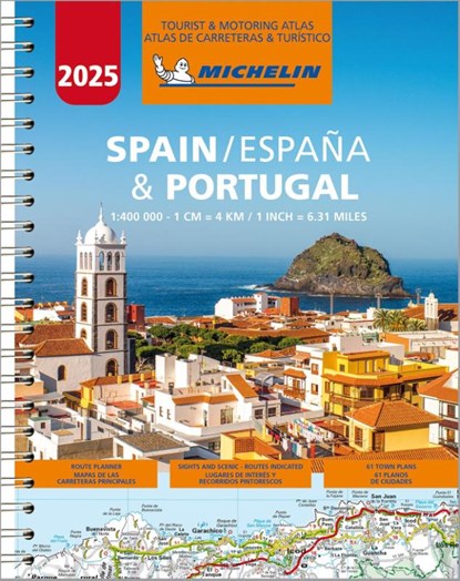 Spain & Portugal 2025 - Tourist and Motoring Atlas (A4-Spiral), Michelin - Gebonden - 9782067265202
